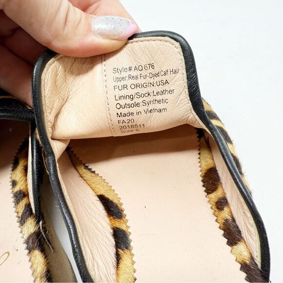 J. Crew Calf Pony Hair Cheetah Leopard Print Wooden Clogs Size 6 - Picture 8 of 9